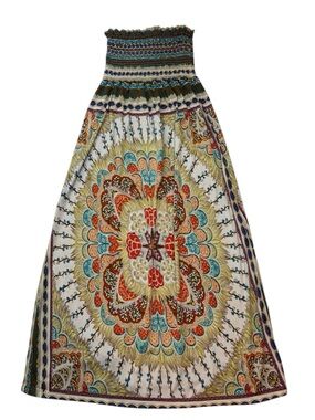 Strapless Boho Multiprint MaxiDress Size L